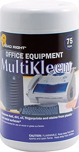Read Right RR1407 Office Equipment MultiKleen Wet Wipes Cloth 3 1/4 x 3 1/4 75/Tub