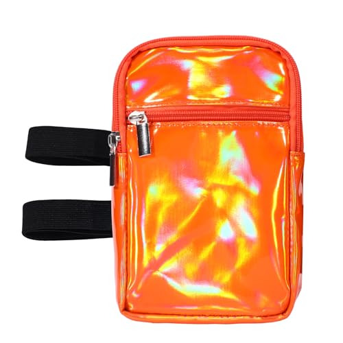 Carnival Leg Bag Holographic Thigh Bag with Adjustable Strap Leg Pouch Harness Women Summer Travel Hiking Pack(Orange,Leg Bag) - color: Orange, style: Leg Bag