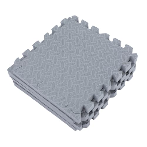 SOLUSTRE 4pcs Interlocking Exercise Mat Soft Cushioned Floor Padding for Home Gym Shock-Absorbing Floor Tiles Scratch-Resistant Padding for Workout Equipment and Appliances