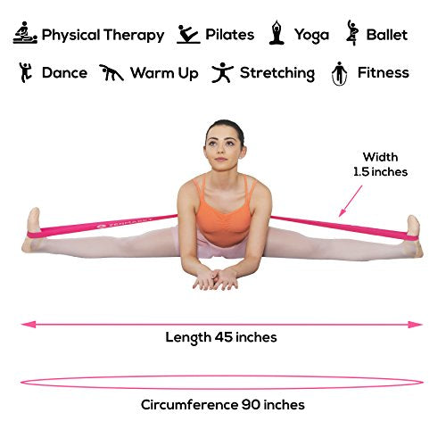 Ballet Stretch Bands for Flexibility, Strength and Dance Training | Ideal for Ballet, Gymnastics, Cheerleading and Pilates, Perfect for Practice, Training and Competitions - color: Pink