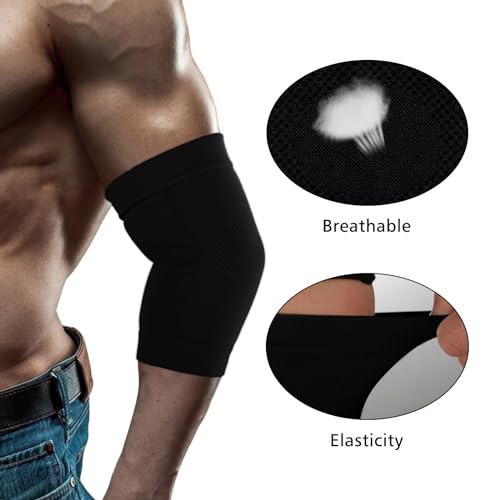 Sibba Elbow Compression Sleeve, 2 Pairs Arm Support Elbow Sleeves, Tennis Elbow Compression Support Sleeve, Elbow sleeve for weightlifting, Elbow Pads for Sports Protection And Pain Relief - color: Black, size: 2 Pairs