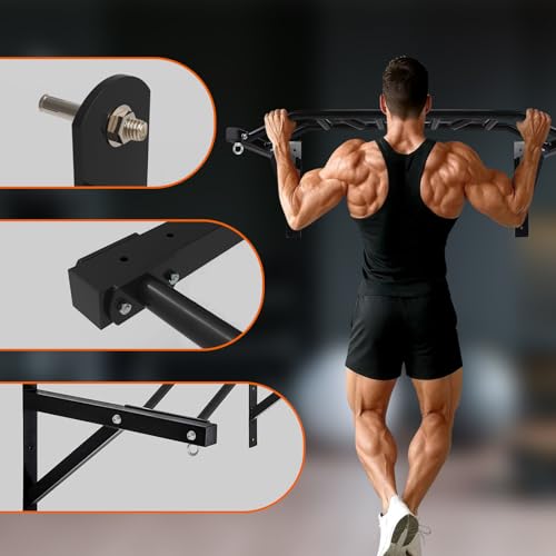 Multifunctional Wall Mount Pull-Up Bar Fitness Equipment,Chin-Up for Indoor Home Gym Workout,Supports to 440 Lbs - style: type A