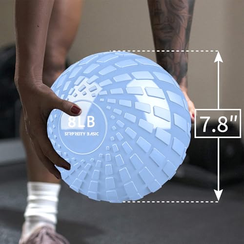 Medicine Ball 8, 10 lbs Slam Ball Weighted Balls for Exercise Strength and Crossfit Workout - color: Dynamic Blue, size: 8 LB