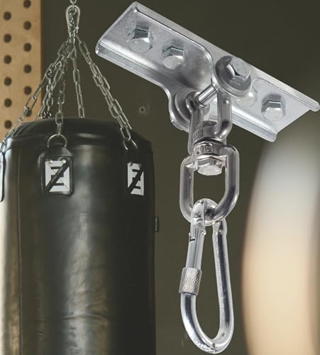 Silver Heavy Duty Punching Bag Hanger with 360° Swivel, Reinforced Steel Heavy Bag Ceiling Mount Holds 300 lbs for Boxing, MMA & Home Gym, Professional Punching Bag Mount - color: Silver 1 PCS