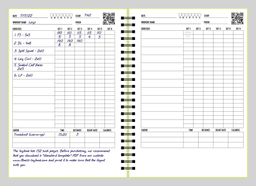 Fitness Logbook (Lime) - A5 Undated Workout Journal For Men & Women - Plastic Cover & Thick Paper - Planner Log Book To Track Weight Loss, Muscle Gain, Gym Exercise, Bodybuilding Progress - style: Lime Plastic