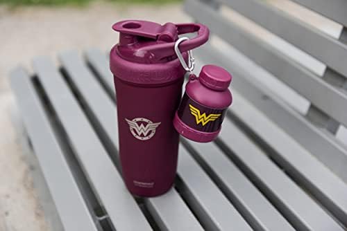 Smartshake Justice League Protein Powder Storage Container 50g Protein Shaker Bottle Funnel 110ml BPA, DC Comics Protein Shakes Bottle Storage for Women - Wonder Woman - color: Wonder Woman