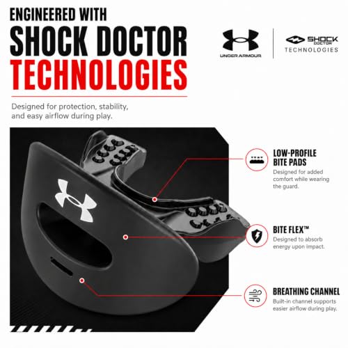 Under Armour Football Lip Guard - Mouthpiece with Strap, Full Mouth Protection for Braces - Black Camo - color: Black Camo