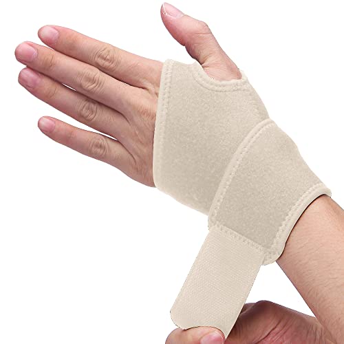 Wrist Brace for Carpal Tunnel, Breathable and Adjustable Wrist Support Brace for Arthritis and Tendinitis, Wrist Compression Wrap for Pain Relief, One Size Fits Left or Right Hand – Single - color: Nude