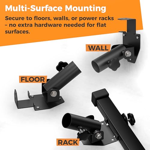 EVERSTRONG T Bar Row Attachment with V Bar Attachment Landmine Handle - 360 Swivel Landmine Attachment for Barbell for Full-Body Workout in Home Gym - Small Spaces - Deadlifts Squats Landmine Stand - style: 2" Rack/Wall Mount