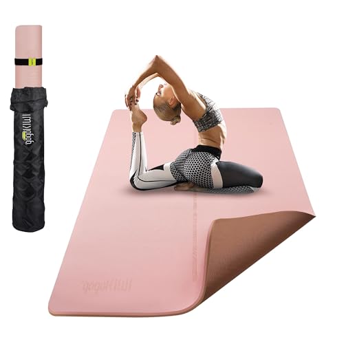Gogokiwi Large Yoga Mat (6'x4') – 1/4" & 1/2" Thick Exercise Mats for Home Workout, Extra Wide Workout Mats for Home Gym, Yoga, Pilates, Stretching, Floor & More - color: Rose Latte, size: Extra Cushion (1/2 Inch Thick)