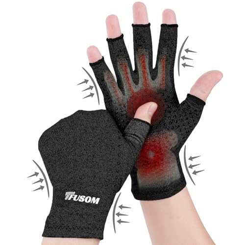 Compression Gloves Arthritis Gloves for Women for Pain,Fingerless Compression Wrap for Hand Pain and Osteoarthritis，Anti-Slip，Unisex,S,Black - color: Black, size: Small