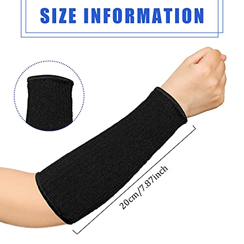 Sintege 3 Pairs Arm Protectors for Thin Skin and Bruising Cut Resistant Forearm Sleeve Level 5 Arm Burn Protection Sleeve (Black,7.9 Inch) - color: Black, size: 7.9 Inch