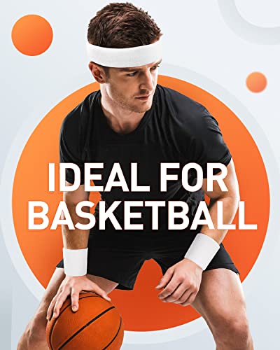 Tanluhu Sweatbands Sport Headbands for Men & Women,Terry Cloth Sweat Band for Tennis, Running, Basketball, Working Out, Exercise- Athletic Sweat Cotton Headband Outdoor - color: Black/White/Black/Gray