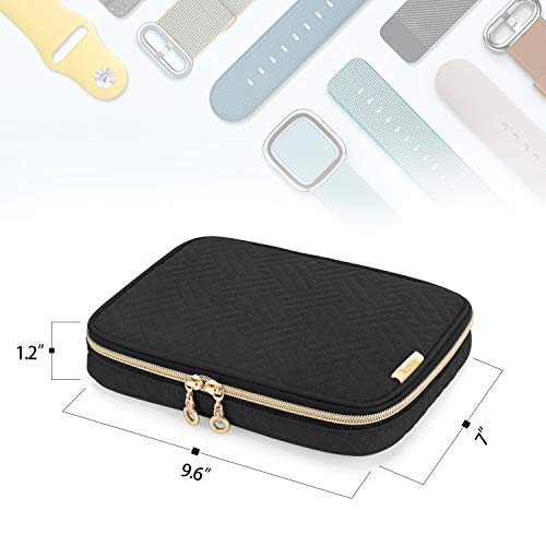 Teamoy 12 Watch Band Storage Case, Watch Band Organizer Holder, Black | Compatible with All Series Apple Watch Bands & Smart Watch Bands, Travel Organizer Fit for Most Sizes of Watch Straps - color: Black
