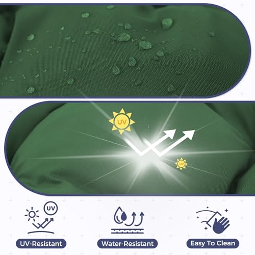 Wicker Chair Cushions of 3 Pieces, Waterproof Cushions for Patio Furniture, Tufted Wicker Outdoor Furniture Cushions, 1 Patio Loveseat Cushion and 2 U-Shaped Cushions, 44"x19"x5", Dark Green - color: Dark Green