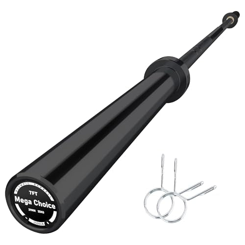 7 ft Barbell Bar - 1500LBS Capacity 2 Inch Weight Bar for Weightlifting/Powerlifting/Strength Training - Heavy Duty & 28 mm Knurled Grip for Squat, Deadlift, Bench Press - color: Black