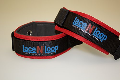 Lace N Loop Straps (Pair) - Lace-Up Boxing Glove Converter - color: Red & Black