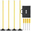 GHB Agility Poles 4 Pack 50" Sports Soccer Training Poles | Detachable Speed Training Equipment Football Accessories with Rubber Base - size: B.Rubber Base+Spike