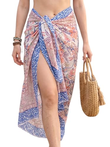 Beach Cover Ups for Women, Cotton Sarong Wrap Pareo | 100% Cotton Sarong Wraps For Women, 73 x 44 In. Pareo Beach Wrap, Bikini Cover Up, Bathing Suit Cover Up, Resort Wear - color: White 4