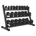 Mikolo Dumbbell Sets with Rack, Rubber Hex Dumbbells, Multiple Choices in 160/200/380/450/550LB, Hand Weights with Chrome Handle for Strength Training - style: 550LB SET