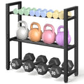 Eocnrhe Dumbbell Rack Stand Only, Weight Rack for Home Gym, 3-Tier Adjustable Dumbell Rack Heavy-Duty Weight Stand for Dumbbells Kettlebells - size: 9.84"D × 29.25"W × 31.37"H