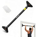 Adjustable Doorway Pull Up Bar No-Screw 440lbs | Fits 29.1-37.4in (74-95cm) door frames with 360° lock & foam pads + 2 spare pads. Home chin-up - color: Charcoal