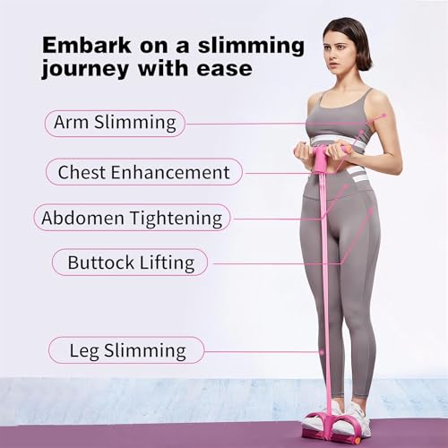 21 Fitness Resistance Bands-4 Tube Pedal Ankle Puller - 2023 New Sit up Leg Stretch Rope Exercise Bands with Handles, Stretching Workout Fitness Bands for Arm Weights Exercise Equipment - color: Yellow