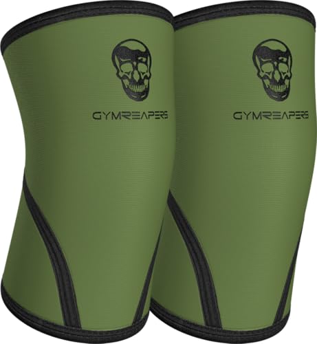 Gymreapers Elbow Sleeves for Weightlifting Powerlifting and Bench Press Support and Compression for Tendonitis Pain Relief 5mm Neoprene Training Gear for Men and Women - color: Military Green/Black, size: Medium