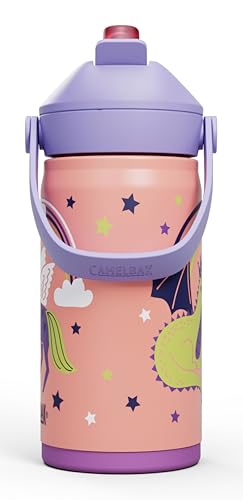 CamelBak Thrive Flip Straw Kids Bite Valve Stainless Steel Water Bottle Magic Unicorns, 12oz - color: Magic Unicorns