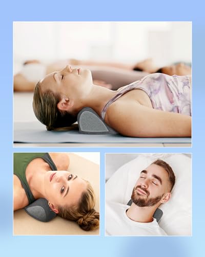 Heated Neck Stretcher Neck and Shoulder Cervical Traction Device Neck Pillow Grey Medium