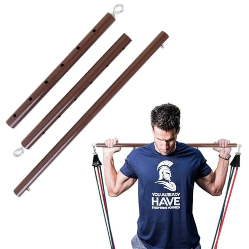 Black Expandable Spreader Bar Set Sports Pilates Training Tools Kit - color: Brown