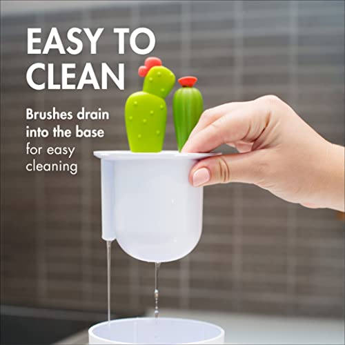 Boon Cacti Bottle Cleaning Brush Set - Includes Bottle Brush,Nipple-Brush,Detail-Brush,and Straw-Brush - Baby-Bottle-Brush Set for-Bottle Drying Rack - Baby Essentials -,4 Count (Pack of 12) - size: 4 Piece Set (Pack of 12), style: Cacti Bottle Brush Set