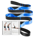 Trideer Non-Elastic Stretching Strap with Loops for Physical Therapy & Rehab, Knee Hip Leg ROM Post-Surgery, Yoga Strap for Stretching, Leg Lifter Strap Mobility Aid, Hamstring Calf Back - color: Blue