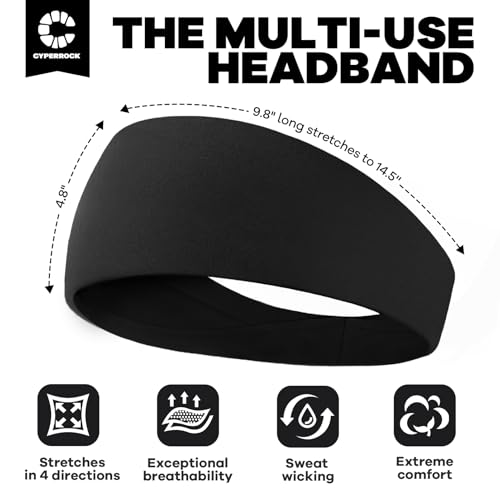 Sweat Band, 5 Pack Headband Moisture Wicking for Running Sports | Workout Sweatband, Unisex Fit, Non-Slip, Skin-Friendly, Multi-Use, Perfect for Exercise, Lightweight - color: Black+Green+Heather Gray+Dark Blue+Dark Gray