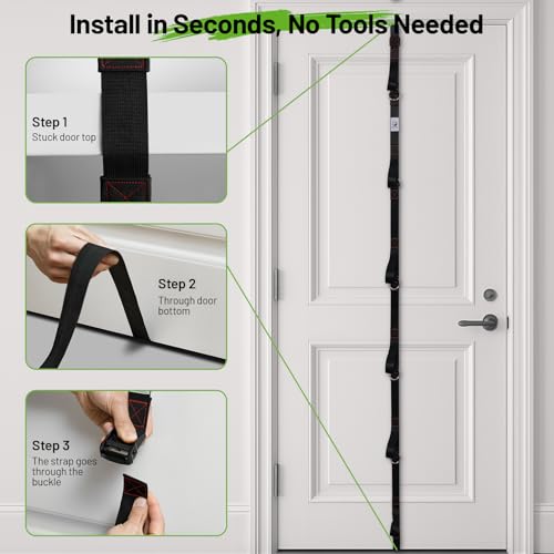 Slim Panda Door Anchor Strap for Resistance Bands, Door Exercise Equipment with Secure Buckle & No Drill Setup, Multi Point Anchor Gym Attachment, Portable Door Resistance Bands for Home Gym Workouts - style: Door Anchor Strap