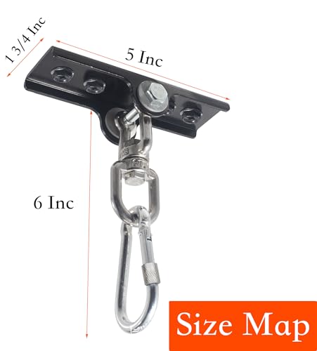 Heavy Duty Punching Bag Hanger with 360° Swivel, Reinforced Steel Heavy Bag Ceiling Mount Holds Up to 300 lbs, Punching Bag Mount for Boxing, MMA & Home Gym Training - color: Black 1 PCS