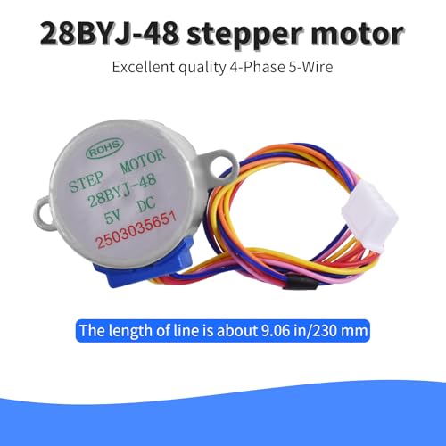 28BYJ48 DC 5V Stepper Motor + Driver Board, 4 Phase 5 Wire | Micro Reducer Stepper Motor Kit, 28BYJ48 with ULN2003 Driver, Speed Reduction Stepping Motor for Wireless Camera, DIY - size: 1pcs 28BYJ-48