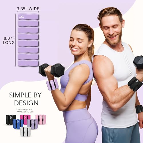 Ankle Wrist Weights for Women Men A Pair of 2lbs/3lbs/4lbs | Adjustable Arm & Leg Weights, Silicone Weighted Bracelet for Pilates Yoga Water Pool Walking Home Fitness Strength Training - color: Purple, size: 4lbs Pair (2lb each weight)