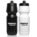 GEMFUL Water Bottle Biking BPA Free 24 Ounce 2 Pack | BPA Free, Leakproof, Squeeze Design For Easy Hydration, Fits Standard Bike Cages, Reusable & Durable, for Bicycle, Bike, MTB - color: Black+White
