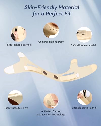 Reusable V Line Silicone Face Strap, Soft Silicone Chin Strap for Women 23-27 Inches yellow - color: Bronce