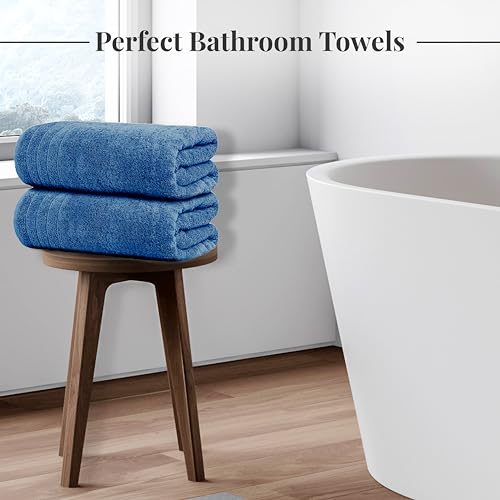 Tens Towels Pack of 8 Towels Set, 2 Extra Large Bath, 2 Hand, 4 Washcloths, 100% Cotton, Lighter Weight, Quicker to Dry, Super Absorbent, Perfect for Bathroom, Blue - color: Blue