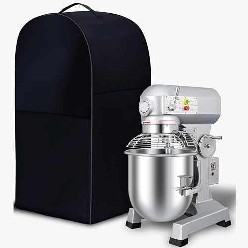 Commercial Food Mixer Cover,For Commercial Mixers 20QT and under,High Density Waterproof and Dustproof Mixer Black Cover（only cover) - size: Suitable for 20-quart