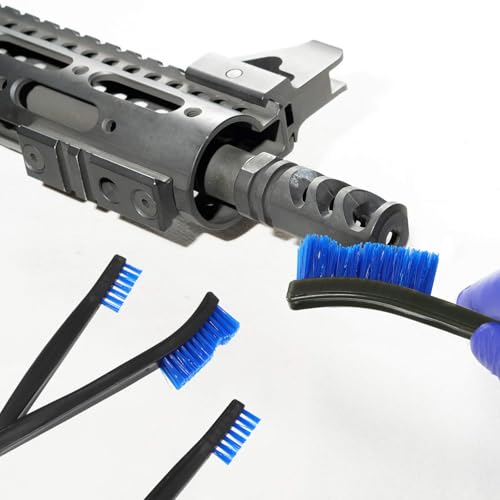 Boao 20 Packs Double-Ended Gun Cleaning Brushes 7 Inch Nylon All Purpose Cleaning Brush with Plastic Handle (Blue) - color: Blue
