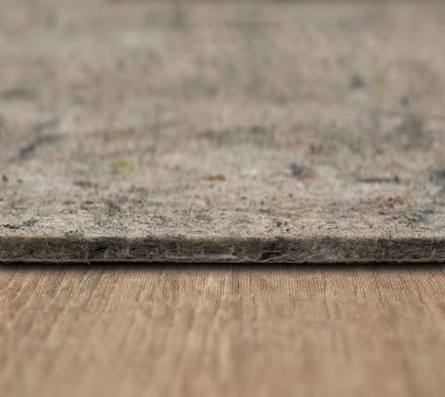 Mohawk Home Non Slip Rug Pad 4' 10" Round- 1/4" Thick Felt + Latex Rubber Gripper - Dual Surface Cushion for Hardwood, Carpet, Tile Floors, Made in USA - size: 4'10" (Round), style: 1/4 Inch Dual Surface Rug Pad