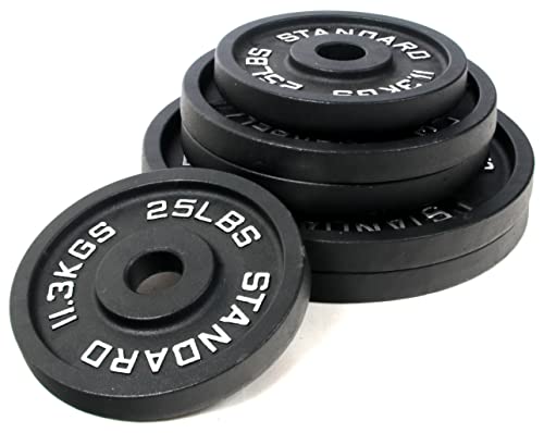 BalanceFrom Cast Iron Olympic 2-Inch Plate Weight Plate for Strength Training, Weightlifting and Crossfit, Multiple Packages - color: Style #2, style: D. 210LB Set
