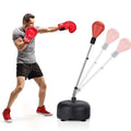 Goplus Punching Bag with Stand for Adults, Freestanding Reflex Speed Bags with 55’’-62.5’’ Adjustable Height, Boxing Equipment with Gloves for Home Gym Workout MMA Training, Fitness - color: Red+Black