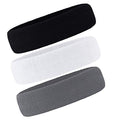 3 Pack Men & Women Sports Sweatbands Headbands - color: White,Black,Gray