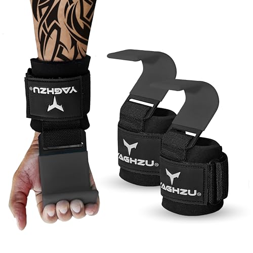 Weight Lifting Hooks, Padded Weight Lifting Straps Wrist Straps for Men and Women, Premium Deadlift Straps for Weightlifting and Powerlifting, Weight Lifting Gloves for Pull Ups - color: Dark Gray