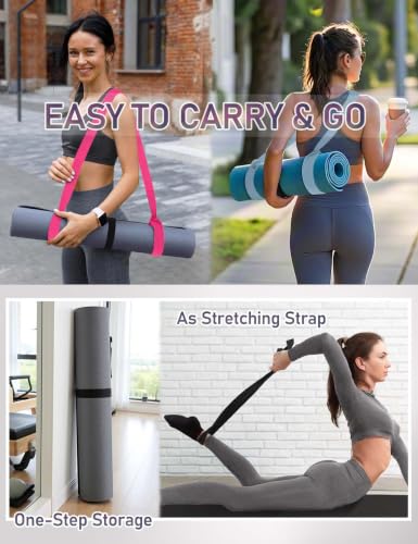 Yoga Mat Carrier Strap - Adjustable Thick and Wide Strap for Carrying Mat or Stretching - color: Haze Blue