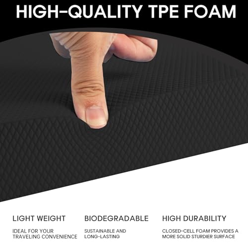 Balance Pad – Stability Trainer for Balance, Stretching, Physical Therapy, Exercise, Mobility, Rehabilitation and Core Training Non-Slip Closed Cell Foam Premium Balance Pad Knee Pad - color: black